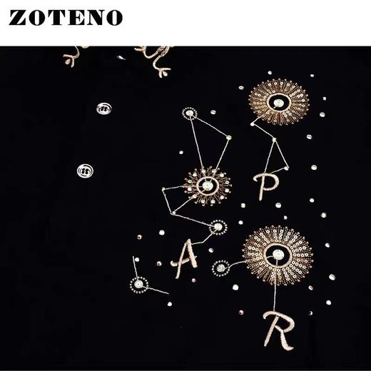 左天奴/ZOTENO 短袖T恤夏季翻领T商务时尚男装高档T金丝绣花A4E031 商品图2