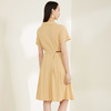 玳莎西装V领短袖连衣裙女2022夏季新款通勤气质中长款收腰裙子   CB35114 商品缩略图2