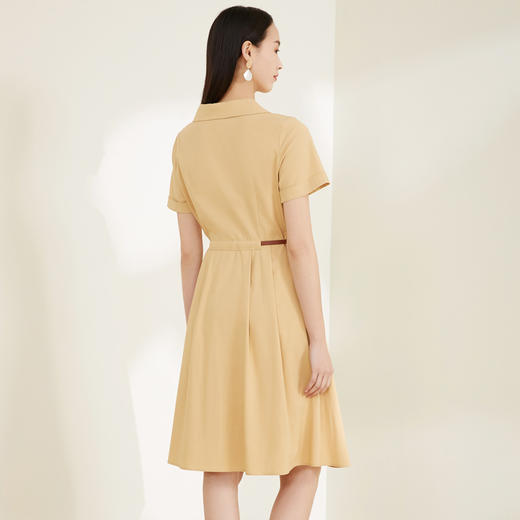 玳莎西装V领短袖连衣裙女2022夏季新款通勤气质中长款收腰裙子   CB35114 商品图2