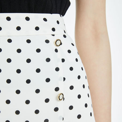 PRICH2022年夏季新款气质高腰A字职场通勤波点中长款鱼尾半身裙PRWHC6401X 商品图2