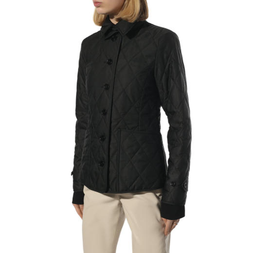 BURBERRY 巴宝莉 女士棉质菱形绗缝温控棉服 黑色 8049866 A1189 商品图1