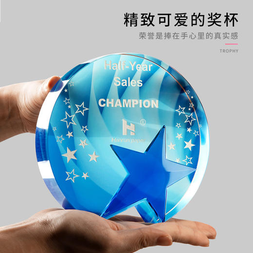 创意水晶奖杯定制奖杯定做五角星比赛冠军荣誉颁奖牌制作纪念品 商品图1