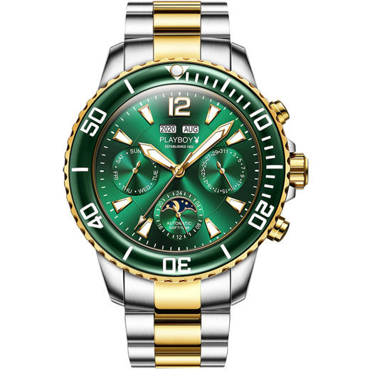 「京东售价999」PLAYBOY花花公子品牌手表男士全自动机械表男人配饰手表男表 商品图3