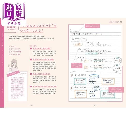 【中商原版】高中生学习笔记的制作方法 用可爱的笔记本努力作战 中村优 日文原版 かわいいノートでがんばる作戦 高校生 商品图2