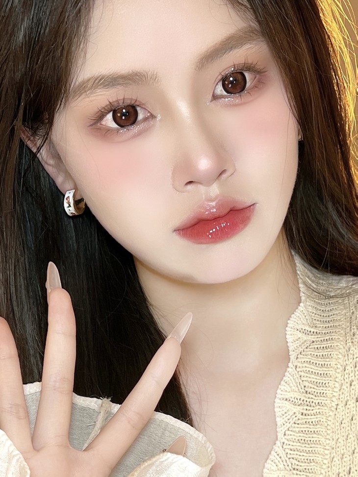 Hanawink年抛隐形眼镜 酒渍杨梅14.5mm 1副/2片-VVCON美瞳商城13