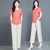 YWE  TYH-225091纯色雪纺衫休闲阔腿裤 商品缩略图1