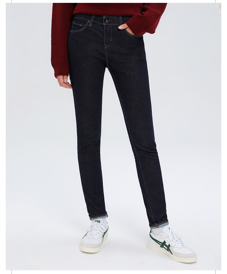 【尺码24】Lee商场同款418女清水洗中腰窄脚厚牛仔裤显瘦LWN4184MK898