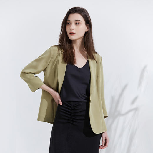 METTE2022年夏季新品女士西服外套职场通勤桑蚕丝小西装休闲外套 商品图2
