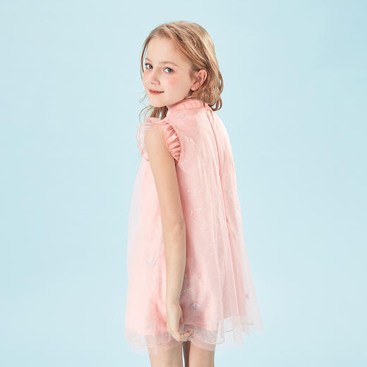 mettekids儿童裙子2022新款公主裙薄款洋气潮旗袍夏季女童连衣裙 商品图4