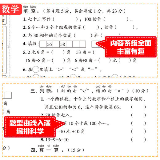 一年级下册期末总复习冲刺100分小学1下学期语文数学专项训练试卷测试卷全套同步练习册人教版考试卷子知识总结复习资料人教练习题 商品图4