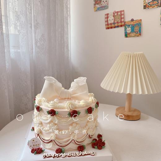 复古紫色/白色蝴蝶结蛋糕-低糖处理无添加 商品图1