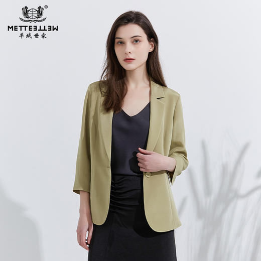 METTE2022年夏季新品女士西服外套职场通勤桑蚕丝小西装休闲外套 商品图0