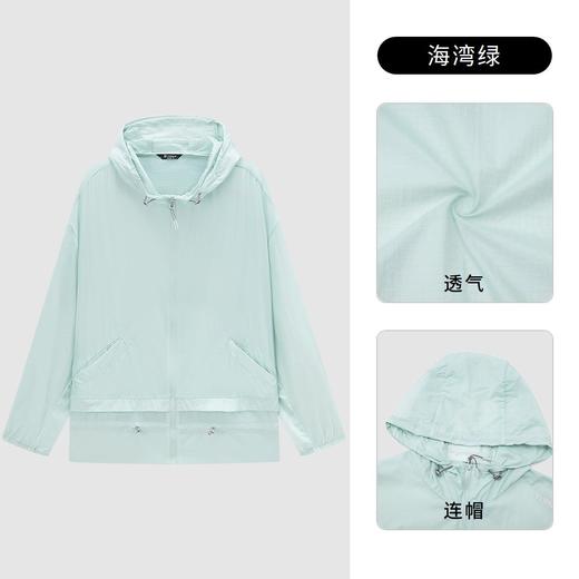 探路者防晒衣女22春夏新款户外防紫外线轻薄透气皮肤衣TAZK82252 商品图6