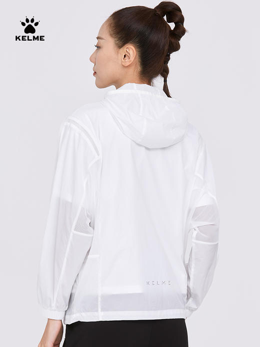 KELME卡尔美户外防晒梭织皮肤衣女2022夏季新款透气连帽开衫外套6223WT2005 商品图3