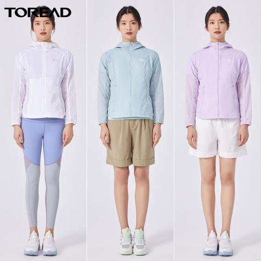 探路者22春夏新款女式防晒服防泼水户外舒适透气皮肤衣TAZK82210 商品图2