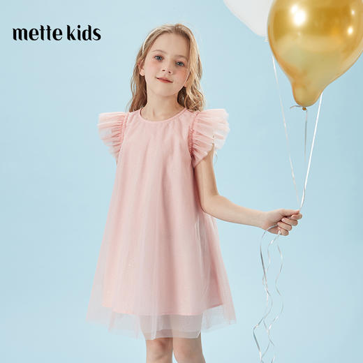 mettekids儿童裙子女童夏季2022新款洋气时髦网纱甜美公主连衣裙 商品图0
