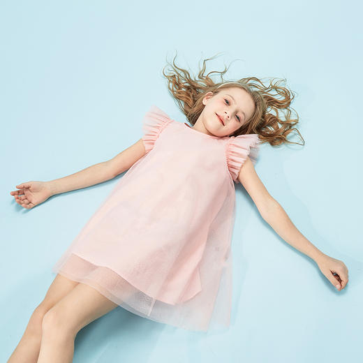 mettekids儿童裙子女童夏季2022新款洋气时髦网纱甜美公主连衣裙 商品图4
