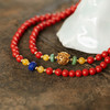 朱砂花丝三圈手串 搭配天然青金石蜜蜡松石珍珠 宫廷风时尚大气 醍醐原创国庆闪购饰品 商品缩略图7