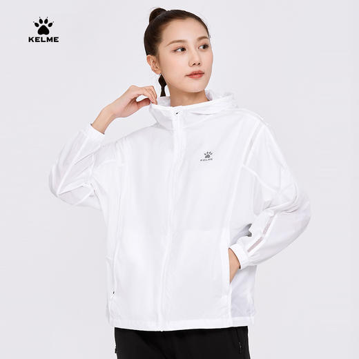 KELME卡尔美户外防晒梭织皮肤衣女2022夏季新款透气连帽开衫外套6223WT2005 商品图0