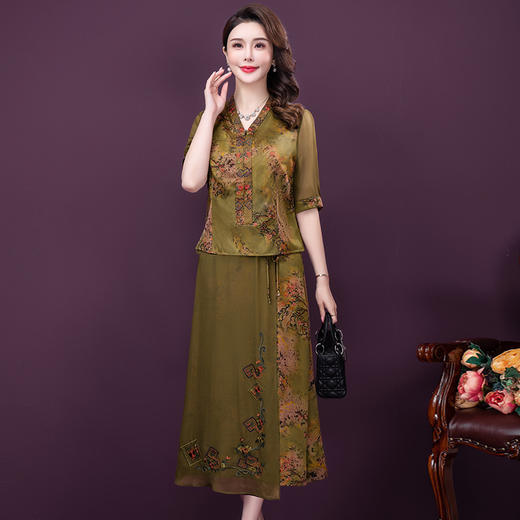 高档中年妈妈礼服，高贵喜婆婆婚宴两件套YMR-8682 商品图1