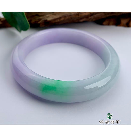 派瑞翡翠 翡翠手镯 糯种 三彩 商品图4
