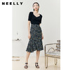 NEELLY纳俪商场同款碎花半身裙女不规则高腰鱼尾裙中长款A字裙夏N22061E01187 商品缩略图1