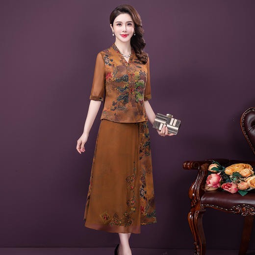 高档中年妈妈礼服，高贵喜婆婆婚宴两件套YMR-8682 商品图2