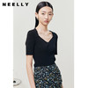 NEELLY纳俪商场同款短袖针织衫女短款修身套头上衣露锁骨针织衫N22061A01178 商品缩略图3