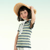 mettekids儿童短袖T恤2022新款女童圆领夏装彩色条纹花边领上衣 商品缩略图3