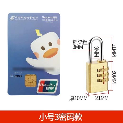 纯铜密码挂锁旅行箱锁更衣柜书包箱包健身房家用迷你密码小锁头 商品图5