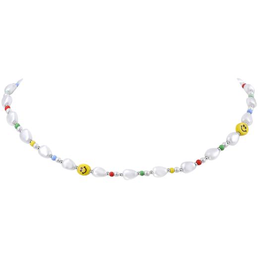ZEGL小彩串夏日多巴胺穿搭设计师笑脸串珠项链女生珍珠小熊锁骨链 商品图5