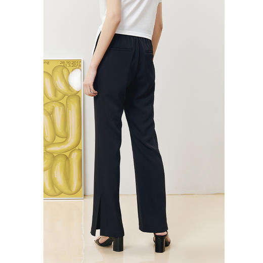 NEELLY纳俪商场同款黑色西装裤女下开叉气质微喇阔腿裤百搭休闲裤N22061H01188 商品图4