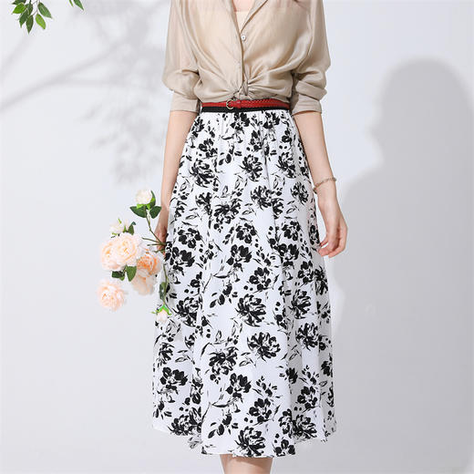 【收腰显瘦】Avann艺术印花黑白裙 商品图1