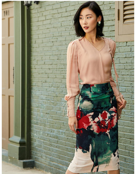 孤品-颈袖添香新款ol衬衫修身时尚袖口绑带女士衬衣J20133948A（四季可穿）不退可换 商品图5