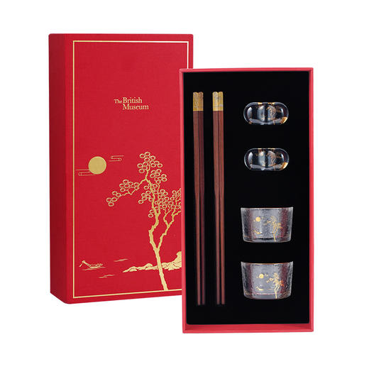 大英博物馆葛饰北斋系列月下小酌筷子锤纹酒杯筷架礼盒 商品图4