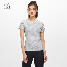 KOLONSPORT可隆短袖女款凉感体恤运动上衣透汽户外休闲衣露营T恤LKRT2MN268