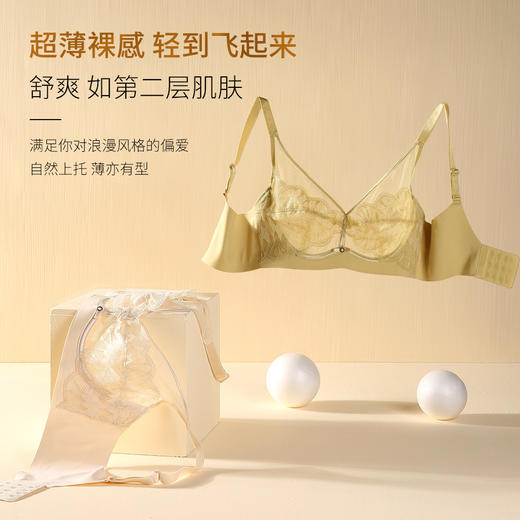 大胸显小大码文胸记忆软支撑镍钛钢圈防下垂超薄性感蕾丝透气内衣 商品图0
