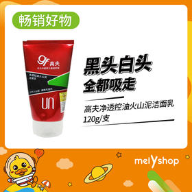 高夫净透控油火山泥洁面乳120G   （4808006）