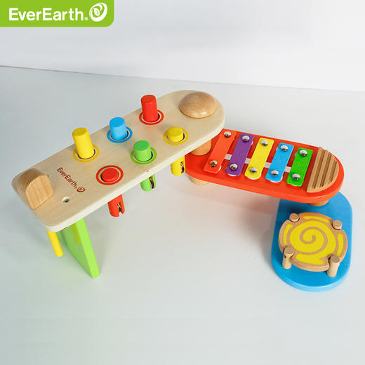 德国EverEarth 三合一敲琴台单品 平衡敲鼓敲琴宝宝音乐玩具益智打击乐器 商品图1