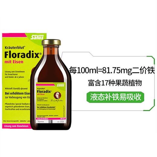 【保税区包邮直发】德国 莎露斯 Floradix 绿铁铁元液 500ml 新旧包装随机 商品图1