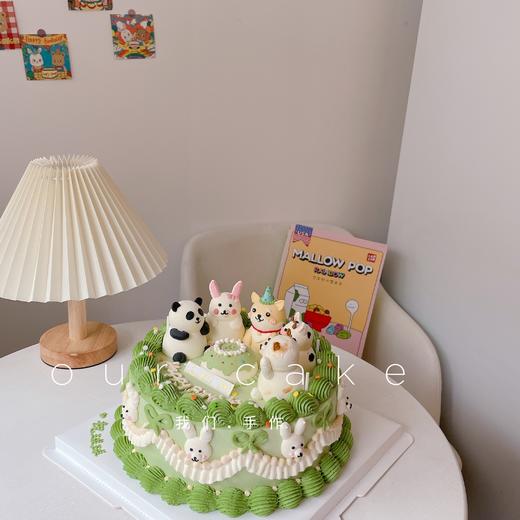 柯基狗小兔子小牛小猫立体小动物复古蛋糕-低糖处理无添加 商品图1