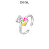 ZEGL设计师彩虹串珠戒指女夏日多巴胺穿搭彩色小众开口笑脸食指戒 商品缩略图6