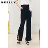 NEELLY纳俪商场同款黑色西装裤女下开叉气质微喇阔腿裤百搭休闲裤N22061H01188 商品缩略图0