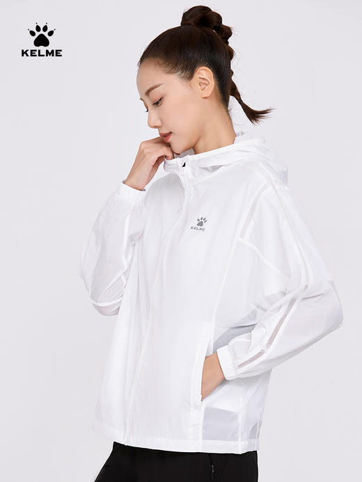KELME卡尔美户外防晒梭织皮肤衣女2022夏季新款透气连帽开衫外套6223WT2005 商品图1