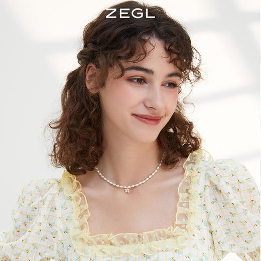 ZEGL蝴蝶结人造珍珠项链女高级感轻奢2022年新款潮锁骨链复古配饰 商品图1