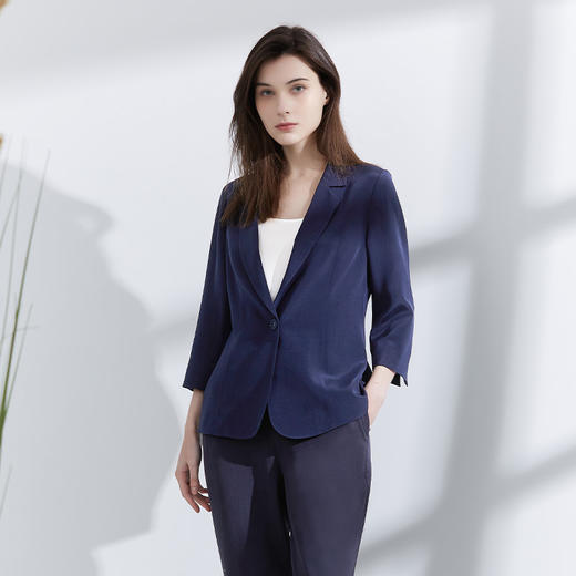 METTE2022年夏季新品女士西服外套职场通勤桑蚕丝小西装休闲外套 商品图1