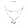 ZEGL小彩串夏日多巴胺穿搭设计师笑脸串珠项链女生珍珠小熊锁骨链 商品缩略图0
