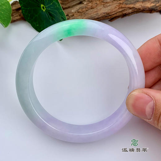 派瑞翡翠 翡翠手镯 糯种 三彩 商品图0