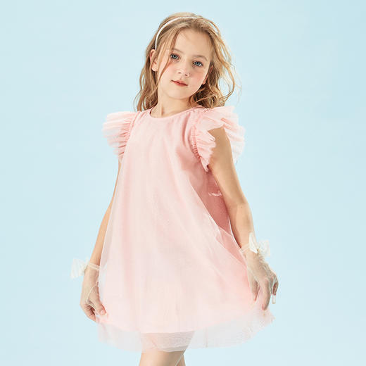 mettekids儿童裙子女童夏季2022新款洋气时髦网纱甜美公主连衣裙 商品图2