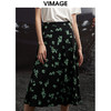VIMAGE/纬漫纪夏季新款中长款优雅印花A字裙半身裙VB2206904 商品缩略图3